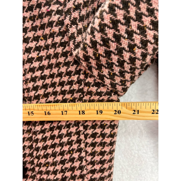Mudd Women's Peacoat Jacket Houndstooth Button Pocket Lined Wool Blend Large - Picture 4 of 9
